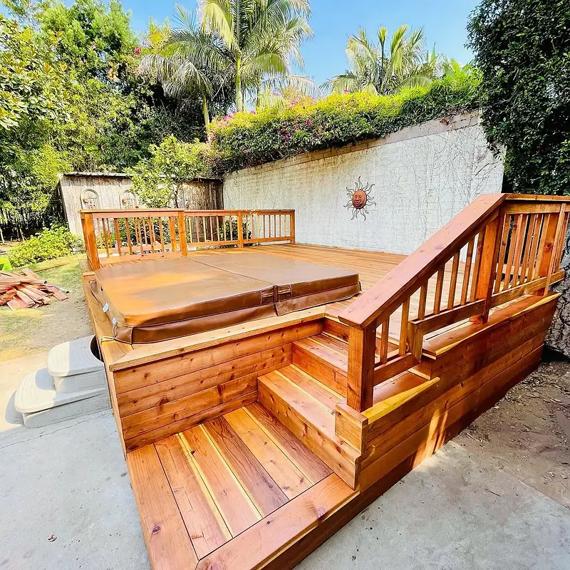 Cedar Deck & Hot Tub — decking project in Santa Barbara, CA