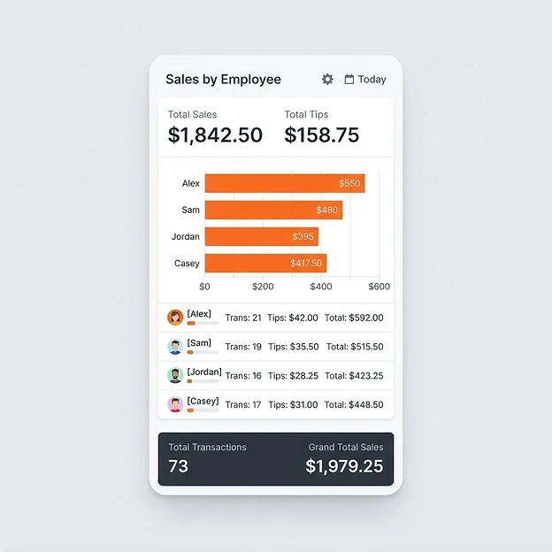 Sales by employee reporting