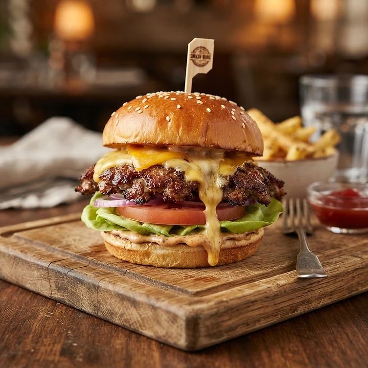 Smash burger close-up