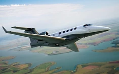 Light jet in flight