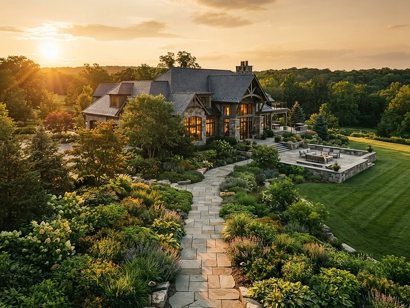 A VIVE-transformed estate at golden hour