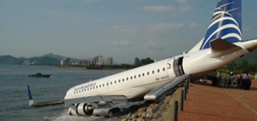 Runway overrun into the sea