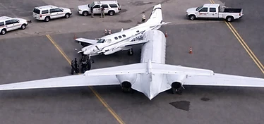Taxiway collision between two aircraft