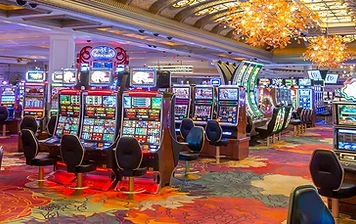 The brightly lit gaming floor at Niagara Fallsview Casino