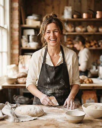 Luisa en su obrador artesanal en Manresa
