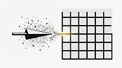 A structured matrix acts as a filter to organize chaotic data into a logical grid.