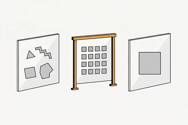 A series of glass barriers process an input request through a compliance gate.