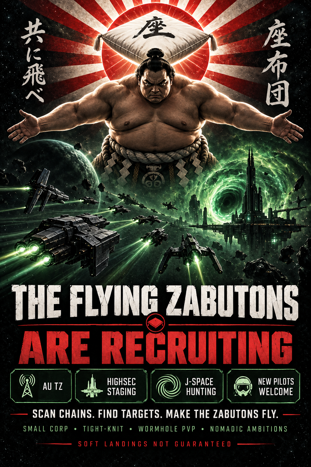 The Flying Zabutons recruitment poster