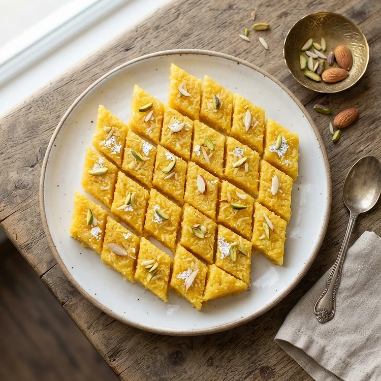 Yellow Coconut Burfi