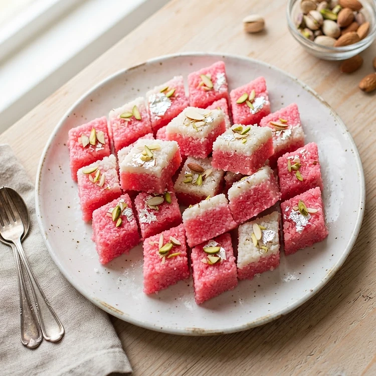 Pink Coconut Burfi
