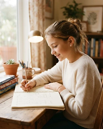 Student studying
