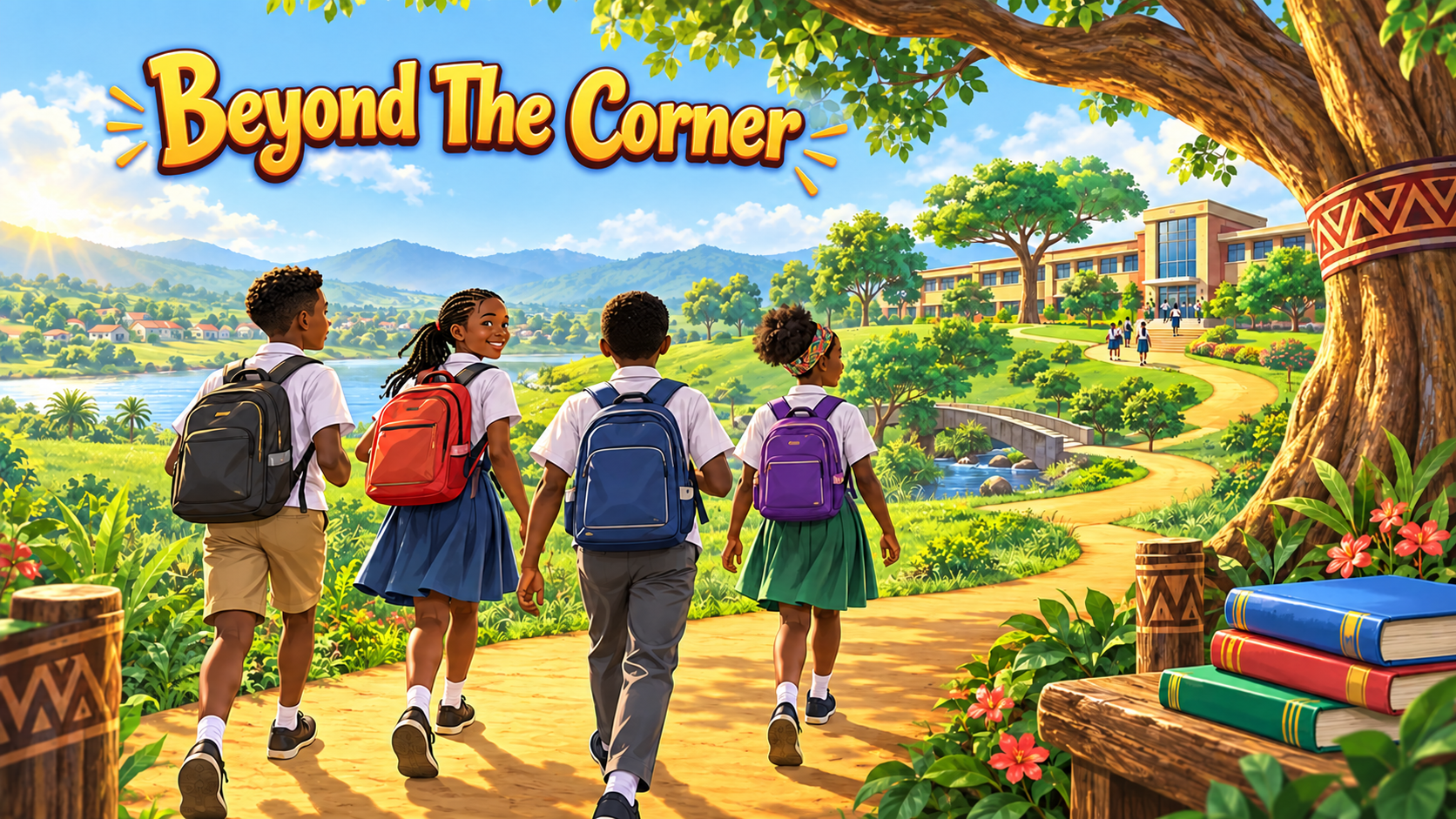 Beyond the Corner — children walking together toward secondary school