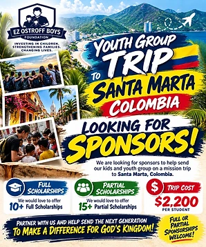 Youth Group Trip to Santa Marta, Colombia sponsorship flyer