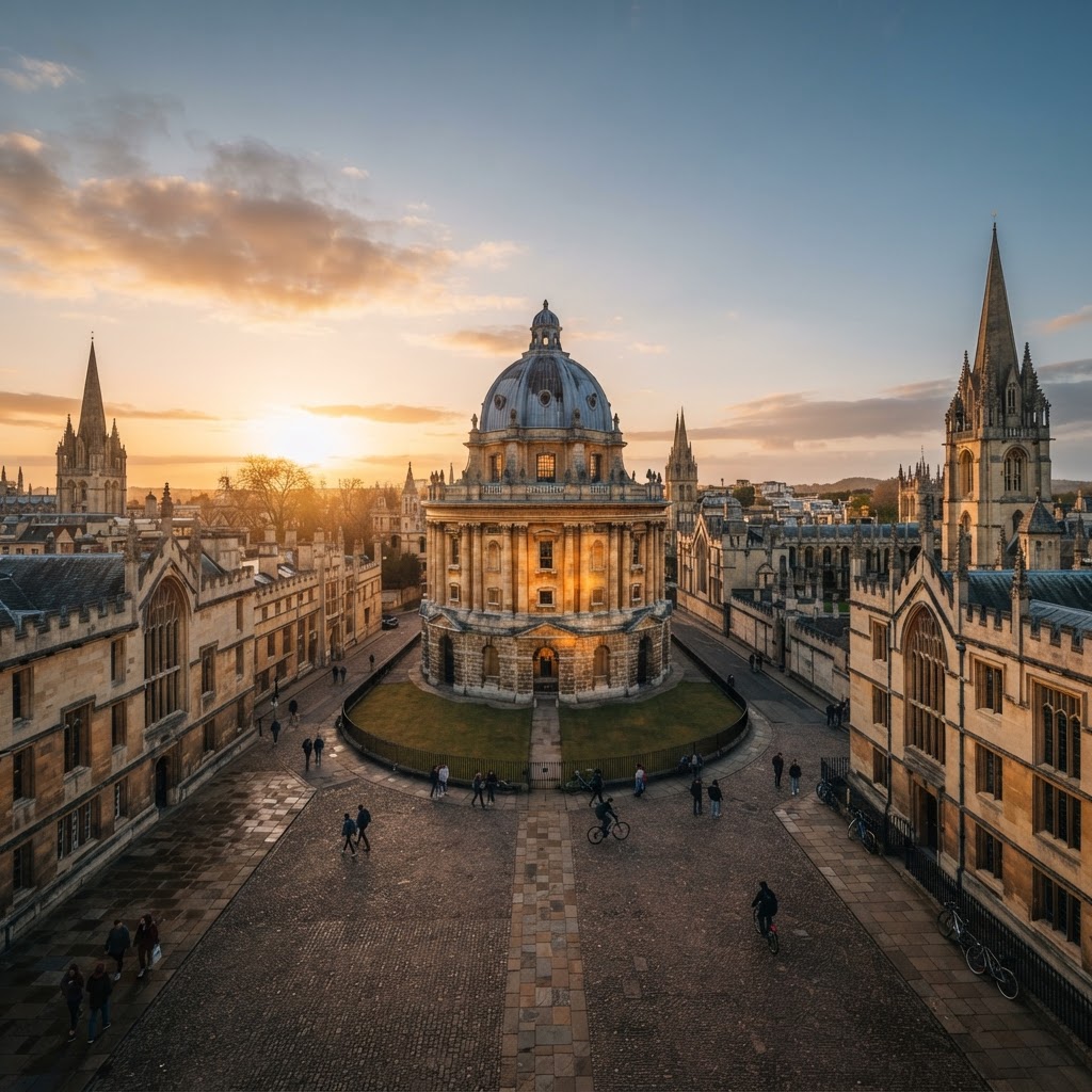 The Radcliffe Camera and Oxford's dreaming spires at golden hour
