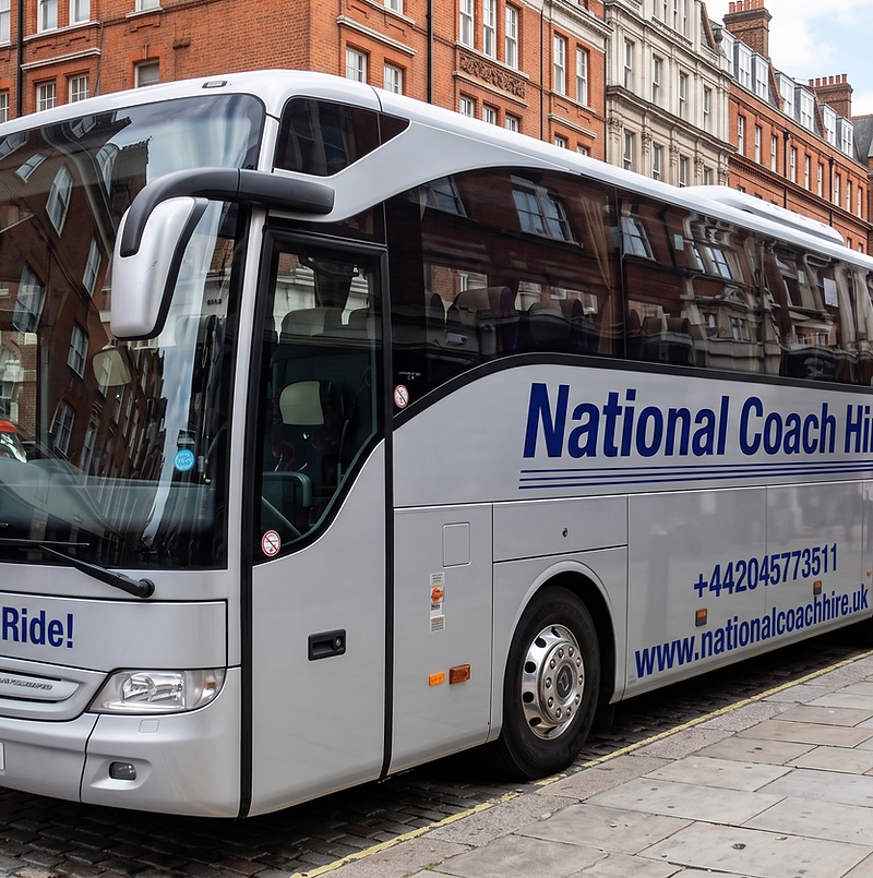 National Coach Hire 53-seater coach on a London street