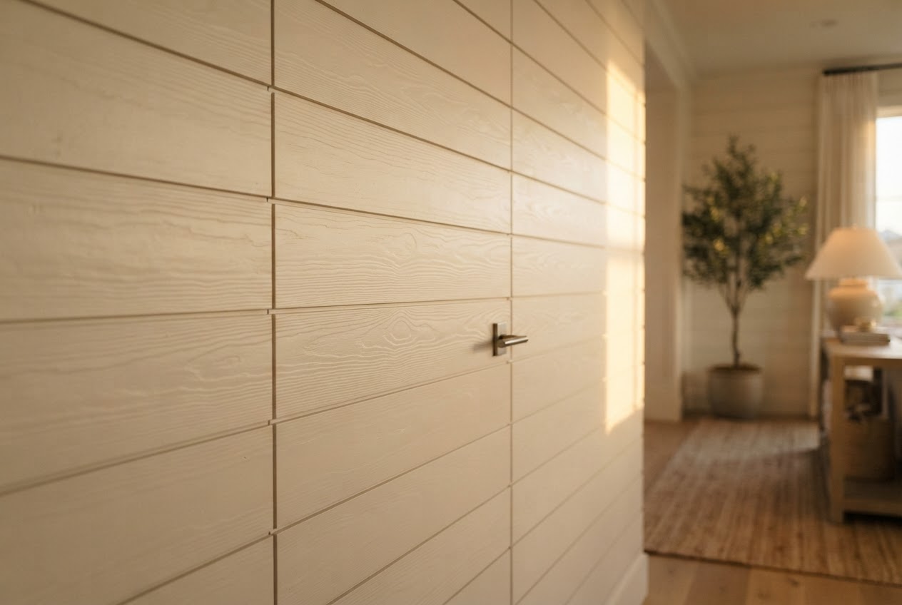 Hidden shiplap jib door concealing a pantry