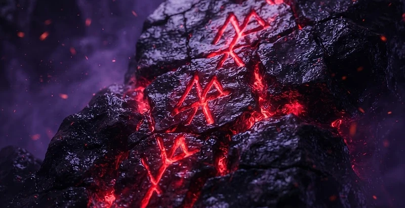 Runes gravées dans l'obsidienne