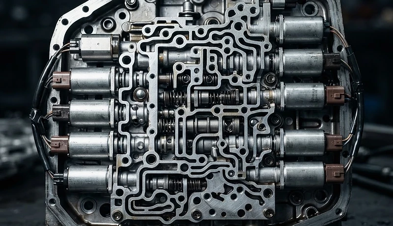 Automatic gearbox components in the BMS Garage workshop