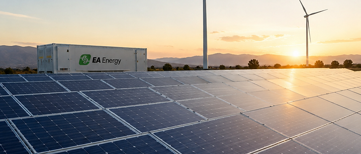 EA Energy renewable energy site at sunset