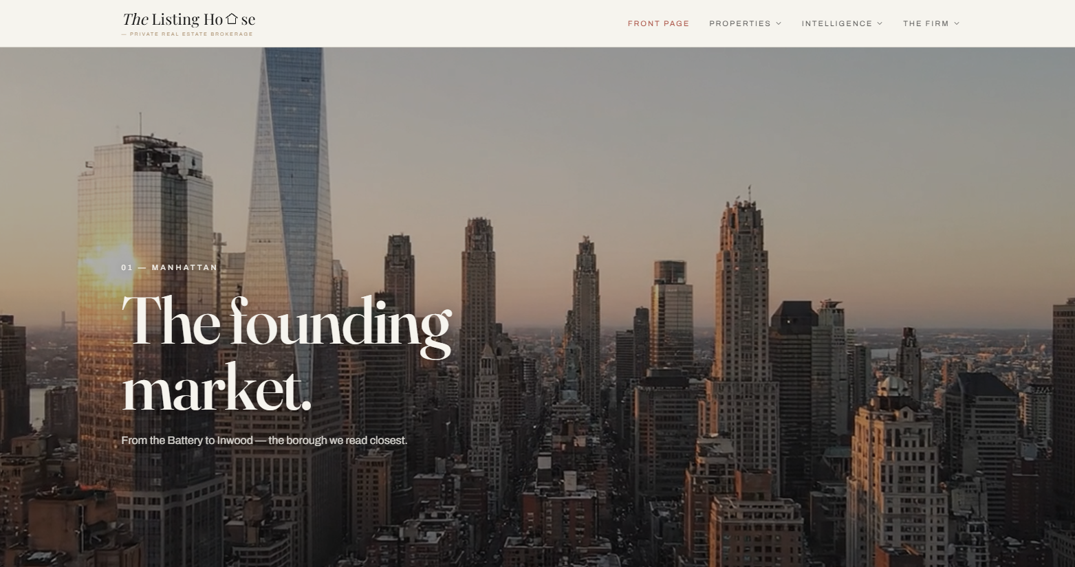 The Listing House homepage