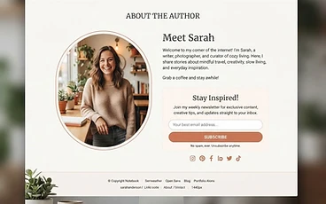 Blogger website design sample