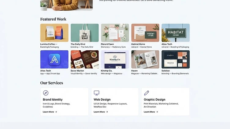 Freelancer Portfolio website design sample