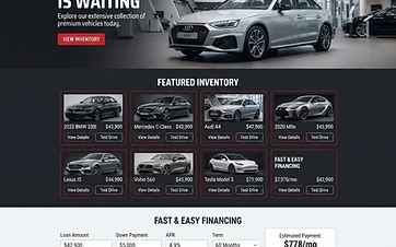 Car Dealership website design sample