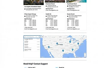 Rental Car Company website design sample