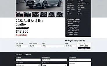 Car Dealership website design sample
