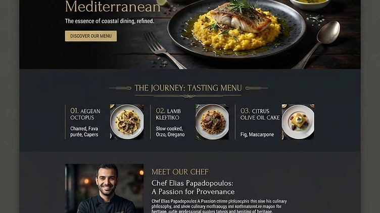 Restaurant website design sample