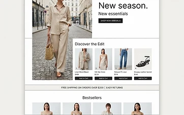 Ecommerce Store website design sample