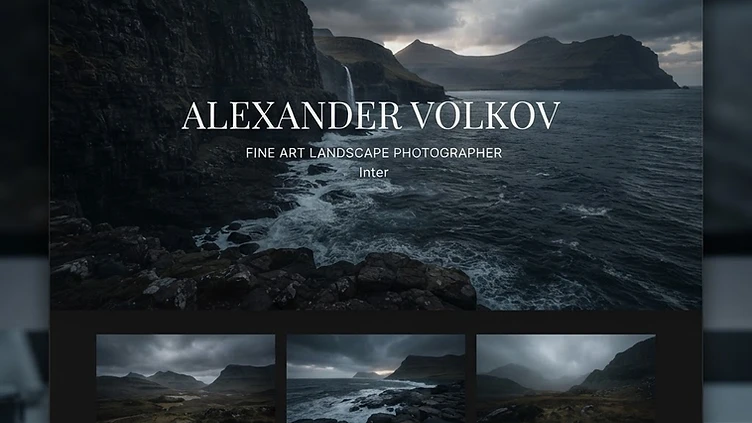 Photographer website design sample