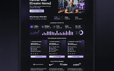 Digital Content Creator website design sample