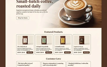 Coffee Shop website design sample
