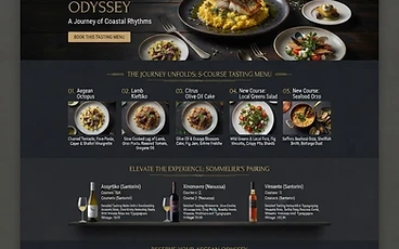 Restaurant website design sample