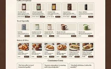 Coffee Shop website design sample