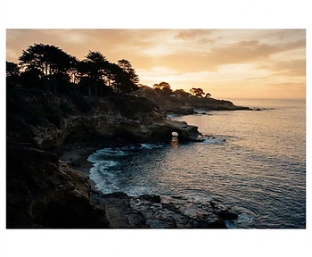 The La Jolla coastline at golden hour near San Diego