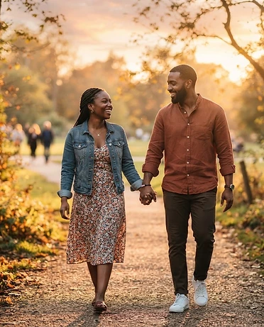 A lovely couple holding hands