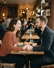 A lovely couple holding hands