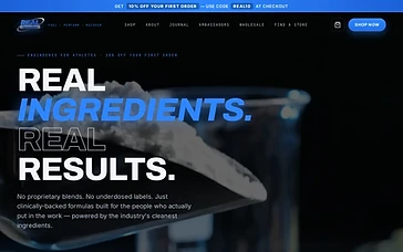 Real Formulas homepage hero after the redesign