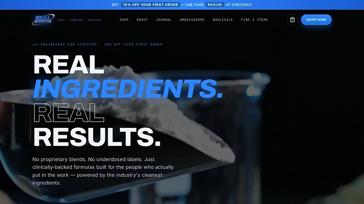 Real Formulas USA homepage after the redesign