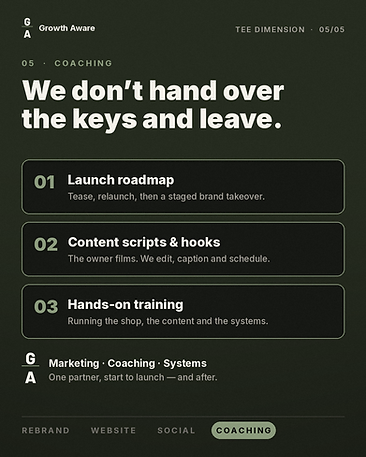Coaching roadmap, content scripts and training