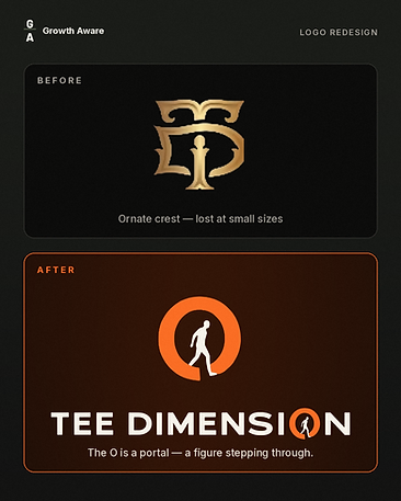 Original crest before and the portal mark after