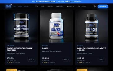 Real Formulas filterable product grid