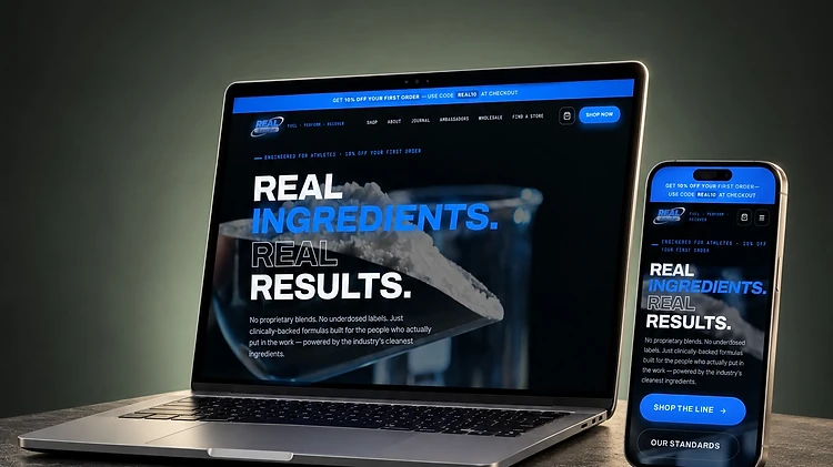 Real Formulas storefront on laptop and phone