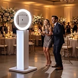 The Social Booth set up at a wedding reception
