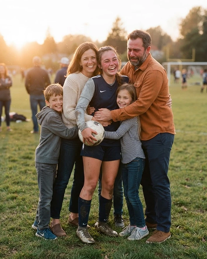 La familia acompañando
