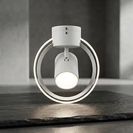 Kuwork LED Deckenleuchte GDDMD 6255 | 16W 4000K Neutralweiß | Moderner LED Ring + schwenkbarer Spot | NEU