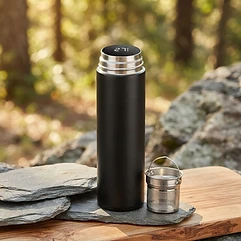 Mesa Thermo Flask 450 ml – Edelstahl Thermoflasche mit LCD-Temperaturanzeige & Teesieb