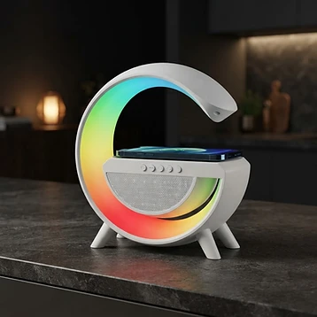 BT 2301 – LED WIRELESS CHARGING SPEAKER – G-SHAPE